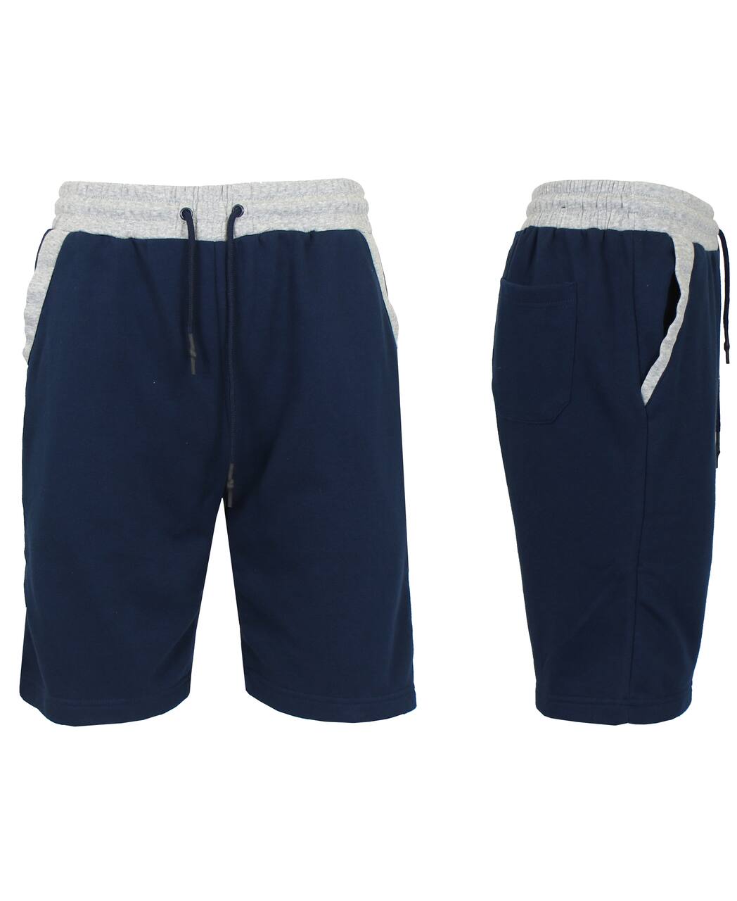 Galaxy By Harvic Men's French Terry Jogger Sweat Lounge Shorts with Contrast Trim Design